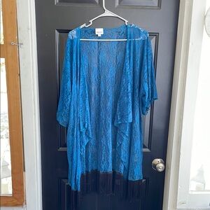LuLaRoe Blue Lace Kimono Top